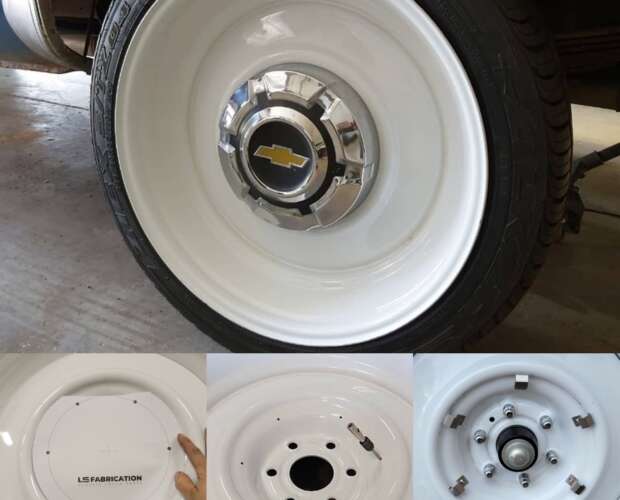 hub cap clips installed on classic chevy truck