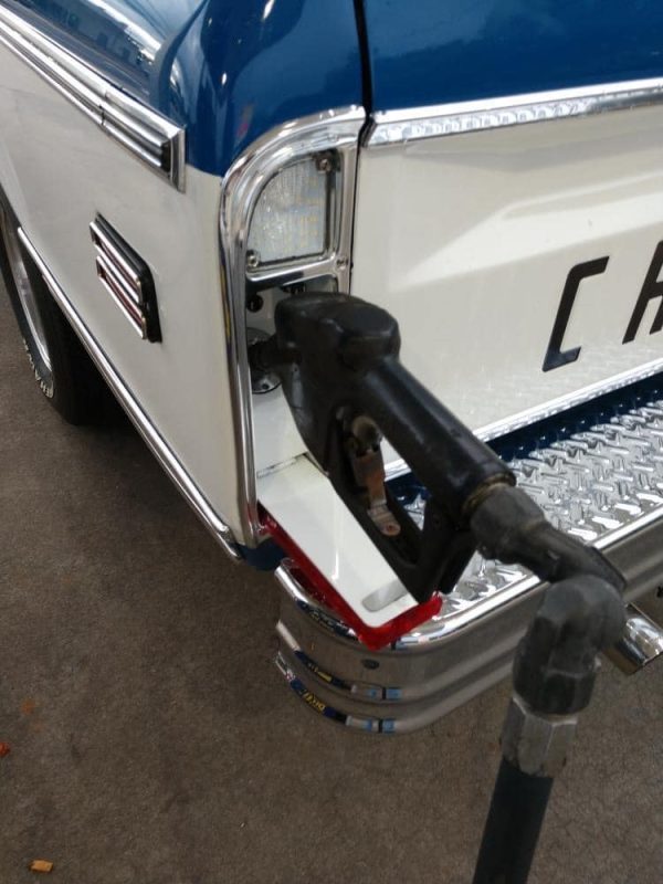 Taillight fuel filler installed on 1967-1972 chevy truck