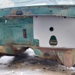 1967-1972 Ford truck smooth firewall installed with steering column holes